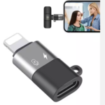 Apple A8P USB‑C to 8‑Pin OTG Adapter – Type‑C Microphone & Phone Converter, Aluminum Silver