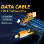 Universal UC-65W4 USB Type‑C Cable – 65W Power Delivery, 4‑in‑1 PD 27W Fast‑Charge & Data Sync, Compatible with iPhone 15/14/13 Pro Max, Samsung, Xiaomi, Huawei, iPad – Black