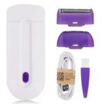 GlowTrim GT-210 2-in-1 Electric Women Trimmer & Hair Remover – USB Rechargeable, Induction Light, Painless Mini Shaver for Body & Face – White 15x8.5x2.5 cm