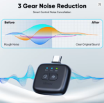 Ulanzi A30 Wireless Lavalier Microphone 50m Range Noise Reduction Mini Black - Image 3