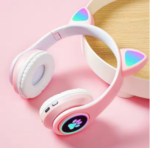 Bluetooth 5.0 Wireless Cat‑Ear Glow Light Headphones – 40mm Stereo Bass Over‑Ear Gaming Headset for Kids & Girls, Volume Control, Wired/Wireless (3.5mm) - Image 4