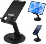 Universal AFT-360 Phone Tablet Holder – Adjustable Foldable 360° Metal Stand – Black - Image 3