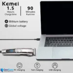 Kemei KM-8509 Hair Clipper & Beard Trimmer – Waterproof, Men’s, Black - Image 5