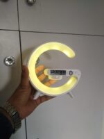 Smart G‑Shape G63 Table Lamp – Wireless Charger, Alarm Clock, RGB Light & Bluetooth Speaker, White Mini - Image 4