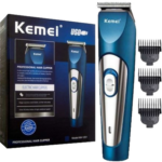 Kemei KM-1251 Professional Hair Clipper 1000mAh 60‑Minute Battery Magic Stainless Steel Blades Blue
