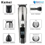 Kemei KM-8508 Multi‑Grooming Kit 11‑in‑1 Waterproof 90‑Min Beard Hair Body Face Black - Image 3