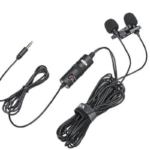 Boya BY-M1 Clip-On Lavalier Microphone – Omni‑Directional Condenser, Low Handling Noise, Ideal for Smartphones & DSLR – Black