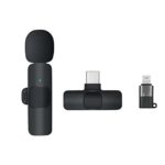 BOYA BY-MW3 Wireless Dual Microphone Plug‑Play 8‑Hour Battery, 65‑Foot Range, 0.009s Low‑Latency – Black