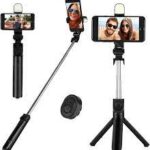 Q07 Bluetooth Selfie Stick with LED Light & Remote – 90 cm Foldable, 3 Light Modes, 5 m Bluetooth Range – Bangladesh