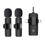 EOENKK K15-3 Wireless Lavalier Microphone 3‑in‑1 Omni‑Directional Noise‑Reduction Mini