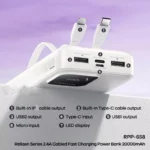 Remax RPP-658 Power Bank 20000mAh Fast‑Charging 2.4A Portable Black - Image 4