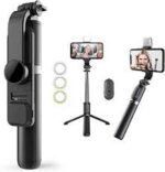 Q07 Bluetooth Selfie Stick with LED Light & Remote – 90 cm Foldable, 3 Light Modes, 5 m Bluetooth Range – Bangladesh - Image 3
