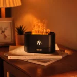 Flame FD-01 Aroma Diffuser – Mesmerizing Flame LED Light & Timer – Black & White