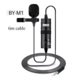Boya M1 Clip-On Lapel Microphone – Omni‑Directional Condenser, Low Handling Noise, Universal for Smartphone/DSLR/Camcorder – Black - Image 2