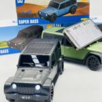 WUF Super Bass Car-Shaped Bluetooth Speaker 10W Super Bass, LED Headlights & Phone Holder – Black