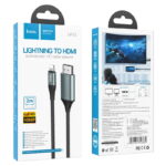 Hoco UA15 Lightning to HDMI Cable – 1080p 60Hz HD Audio, Braided Nylon, Plug‑Play – Black - Image 3