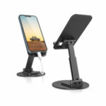 Universal AFT-360 Phone Tablet Holder – Adjustable Foldable 360° Metal Stand – Black