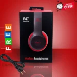 P47 Bluetooth Headphone – 40mm Drivers, Fast 2‑Hour Charge, Foldable Design, Gaming & Sports, Hands‑Free Calls, 32Ω, 50‑20kHz Stereo Sound