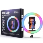 MJ36 16‑Inch RGB Ring Light with 3 Phone Holders & Tripod Stand – 4800LM, 25W, Adjustable 3000‑5500K Color Temp, CRI > 95, 16‑Color LED for Photography & Video