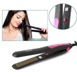 Kemei KM-328 Professional Hair Straightener – 25W Fast‑Heat Dual Temp 105‑205°C, PTC Element & 360° Rotating Cord – Black