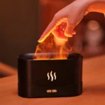 Flame FD-01 Aroma Diffuser – Mesmerizing Flame LED Light & Timer – Black & White - Image 3