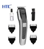 HTC AT-538 Hair & Beard Trimmer – Rechargeable Wireless Groomer with 4 Adjustable Length Settings – Black & Silver