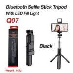 Q07 Bluetooth Selfie Stick with LED Light & Remote – 90 cm Foldable, 3 Light Modes, 5 m Bluetooth Range – Bangladesh - Image 2