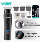 VGR V-937 Electric Hair Trimmer – Professional Rechargeable USB‑C Fast Charge, 2000 mAh Battery, LED Display, Adjustable 1.5‑4.5 mm Stainless Steel Blades – Black - Image 5