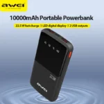 Awei P10K Power Bank 10000mAh 22.5W PD Fast Charge USB‑C Compact 145mm - Image 2