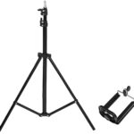 6ft (6 Fit) Aluminum Tripod Stand – Adjustable Light Stand with 1/4" Screw, 80 cm‑6 ft Height, Screw‑Lock System – Pro Studio Photography