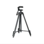 3366 Aluminum 3‑Section Mobile & DSLR Photography Tripod Stand – 140 cm Extended, 5 kg Load Capacity, 360° Pan/Tilt, 52 cm Folded, 750 g Lightweight