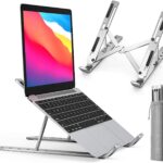 Aluminum Alloy Adjustable Portable Folding Laptop Stand – 7 Positions, 6‑7″ Height, 15‑20kg Capacity, Notebook Stand for All Laptops