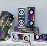 V8Sound Bluetooth Speaker – RGB Transparent Design, 13.6W Dual Drivers, Bluetooth 5.3, Portable – Transparent - Image 2