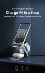 Vention FGFH0 3-in-1 Foldable MagSafe Wireless Charger Stand – 15W Fast Multi‑Device Charging – Gray - Image 3