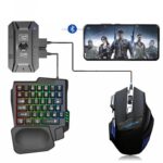 MK MK500 5‑in‑1 Mobile Gaming Set – RGB Backlit Keyboard, High‑DPI Gaming Mouse, Bluetooth Converter, PUBG‑Design Mousepad & Adjustable Phone Holder – Portable Black