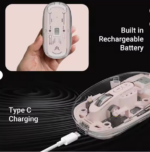 WIWU WM105 Wireless Mouse Crystal Transparent Rechargeable 2.4GHz 10m Range Sky Blue/Gray - Image 5